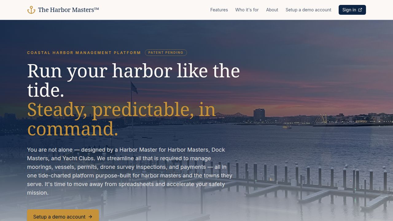 The Harbor Masters — The World's Smartest Harbor Management Software
